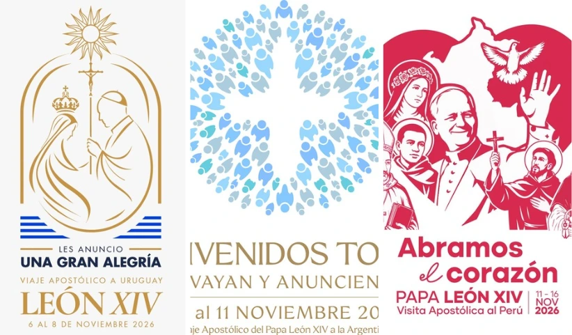 Uruguay, Argentina y Perú presentan los logos de la visita de León XIV