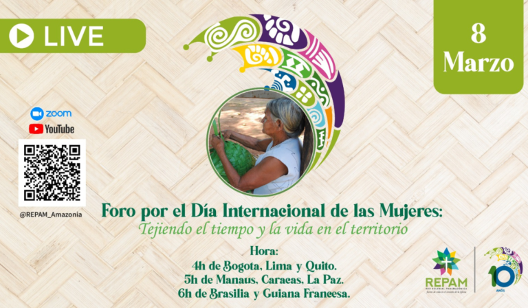 Mujeres amazónicas lanzan foro este 8M Día Internacional de la Mujer: “Tejiendo el tiempo y la vida en el territorio”