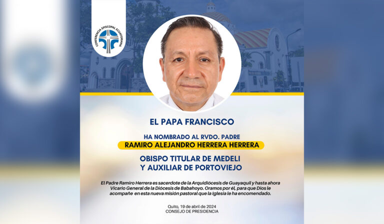 Ecuador: El Papa Francisco nombra a Ramiro Alejandro Herrera como nuevo obispo auxiliar de la arquidiócesis de Portoviejo