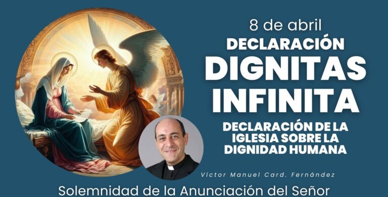 Carga textual de Dignitas Infinita en 10 flyers hechos por seminaristas de la Patagonia argentina